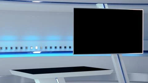 TV Virtual Studio background 3d rendering Stock Illustration
