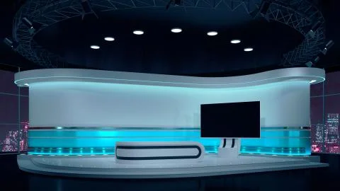 TV Virtual Studio background 3d rendering Stock Illustration