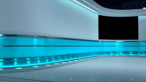 TV Virtual Studio background 3d rendering Stock Illustration