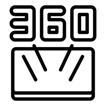 Tv vr icon outline vector. Camera 3d tour 스톡 일러스트