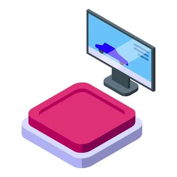 Tv vr platform icon isometric vector. Virtual reality Ilustración de archivo