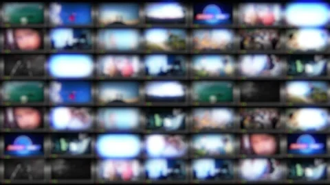 TV wall broadcast studio control room Stock Footage 155370854