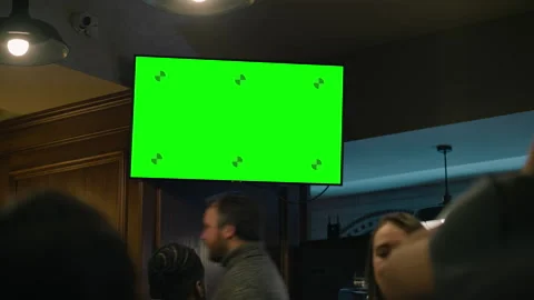 TV on wall with displayed live soccer match broadcast Vídeos de archivo 267669250