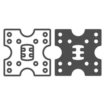 TV wall mount line and solid icon, TV accessories concept, tv wall setting Stock Illustration