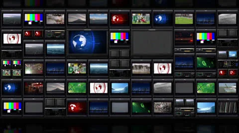 TV wall_051 Stock Footage