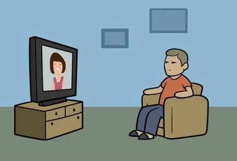 TV watcher Stock Illustration