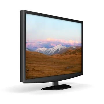 TV on white background. Isolated 3D image Stock-Illustration