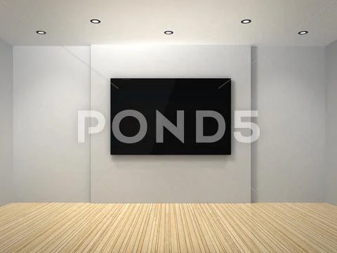 Tv in the white room Stock Illustration