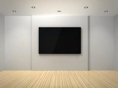 Tv in the white room Illustrazione stock