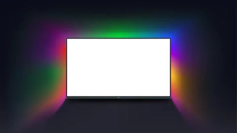 Tv with white screen Stock Illustration