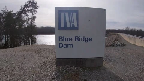 TVA Blue Ridge Dam sign close up Stock Footage 149601547