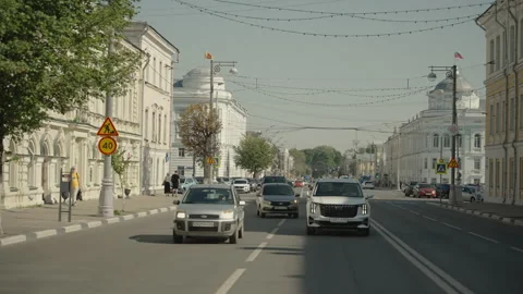 Tver, Russia 18 june 2020: One of the streets of Tver  historical buildings Stock Footage 319011853