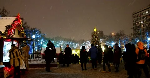 Tverskoy Boulevard where Christmas shines the light Stock Footage 67394053