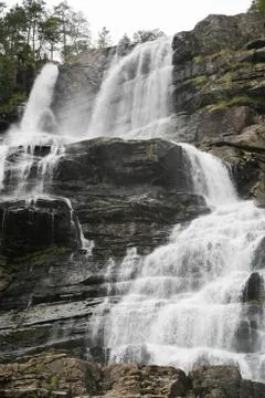 The Tvindefossen waterfall Stock Photos