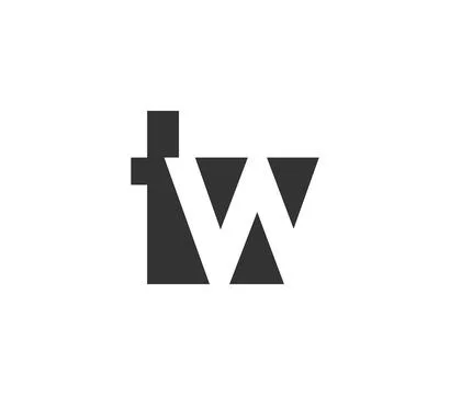 TW creative geometric initial based modern and minimal logo. Letter t w tre.. Stock Illustration