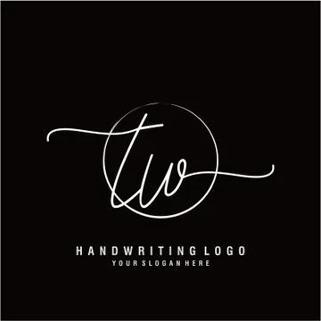 TW Initial handwriting logo design Stock Illustration