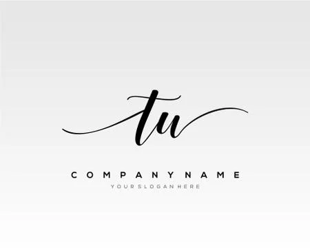 TW Initial Letter handwriting logo hand drawn template vector Ilustração Stock