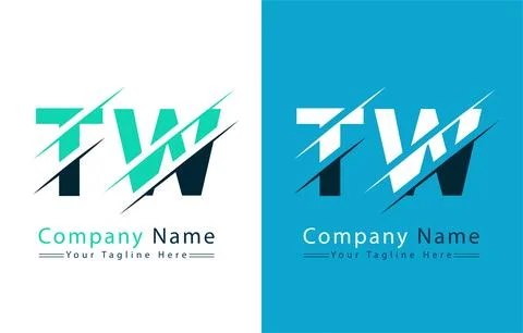 TW Letter Logo Design Template. Vector Logo Illustration Stock Illustration