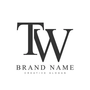TW trendy logotype template. Initial letter t and w classic font style. Cre.. Stock Illustration