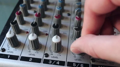 Tweaking Knobs On A Mixer 스톡 동영상 64719157