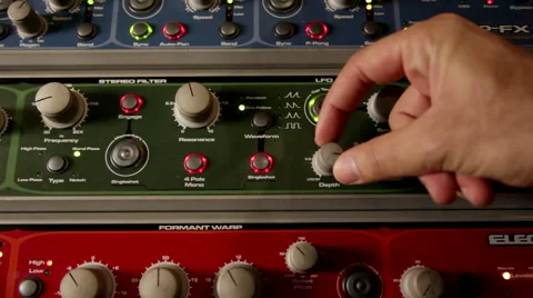 Tweaking Sound Board Controls Stock Footage 45618408