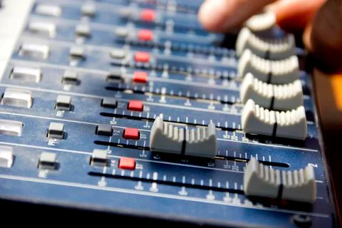 Tweaking sound board Stock Photos