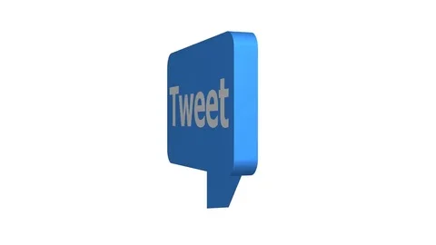 Tweet Speech Bubble Rotating Constant Speed With Alpha Stock Footage 79150823