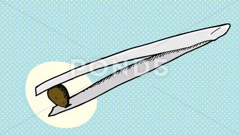 Tweezers and seed Stock Illustration