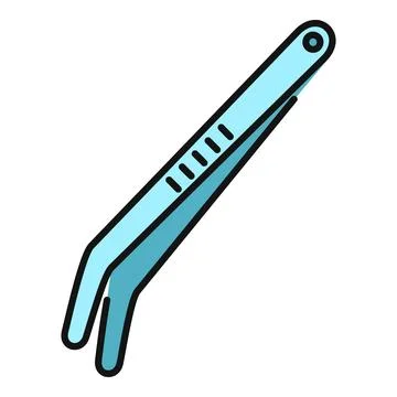 Tweezers tool flat design icon vector illustration Stock Illustration