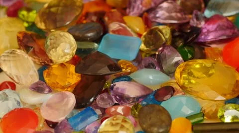 Tweezers touch and sort out real precious gemstones 4k Stock Footage 45483296