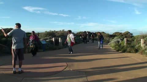 Twelve Apostles collection - Crowd walking around view point Vídeo Stock 11162189