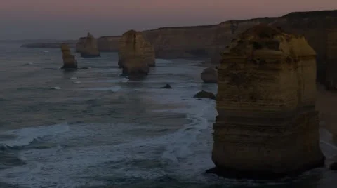 Twelve Apostles at dawn timelapse Stock Footage 26007094