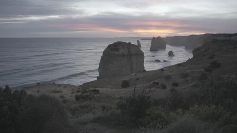Twelve Apostles Soft Light Sunset 2 Stock Footage 167747933