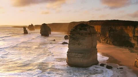 Twelve apostles at sunset Stock Footage 22364925