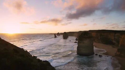 Twelve apostles sunset Stock Footage 22437388