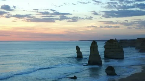 Twelve Apostles, time-lapse, after sunset 스톡 동영상 10796971