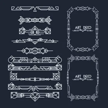 Twelve art deco frames Stock Illustration