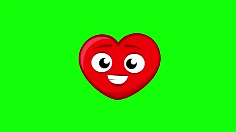 Twelve different heart emoticons Stock Footage