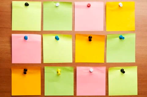 Twelve empty  post it 库存照片