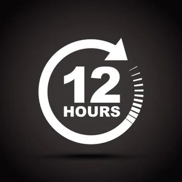 Twelve hour icon 스톡 일러스트