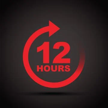 Twelve hour icon 스톡 일러스트