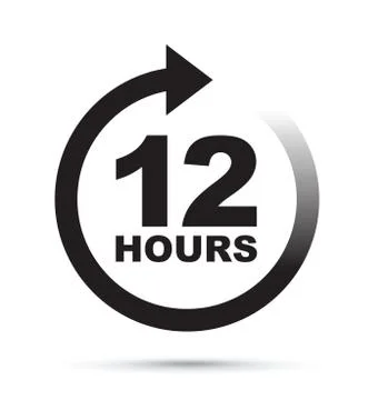 Twelve hour icon Stock Illustration