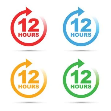 Twelve hour icon Stock Illustration