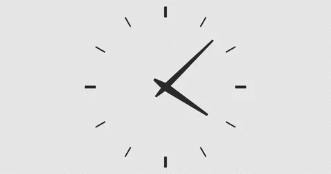 Twelve hours clock run, moving time arrows, 12 hours clock dial loop Stock Footage 270765828