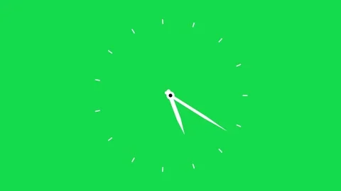 Twelve hours clock run, moving time arrows, 12 hours clock dial loop. Hours appe Stock Footage 322179346