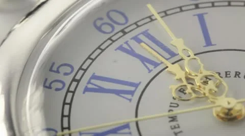 Twelve hours. Old silver pocket watch Stock Footage