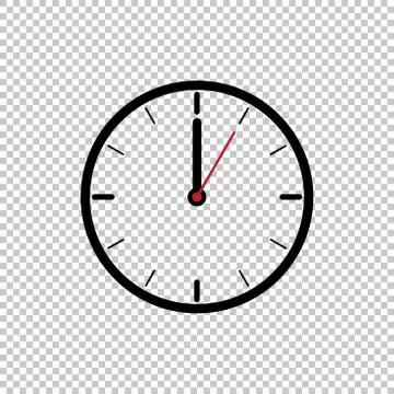 Twelve o’Clock flat style icon template isolated on transparent background Stock Illustration