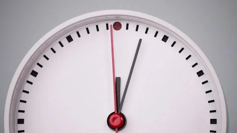 Twelve o'clock Red Second Hand Walk moves. Stock Footage 147422871