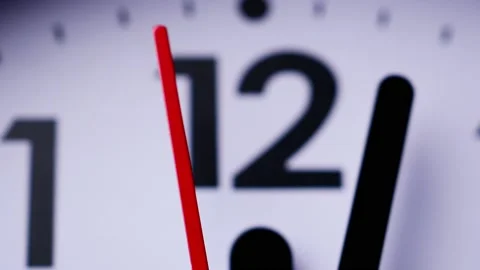 Twelve o'clock Red Second Hand Walk. Stock Footage 148322660