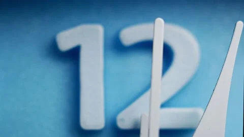 Twelve o'clock Red Second Hand Walk. Stock Footage 148322767